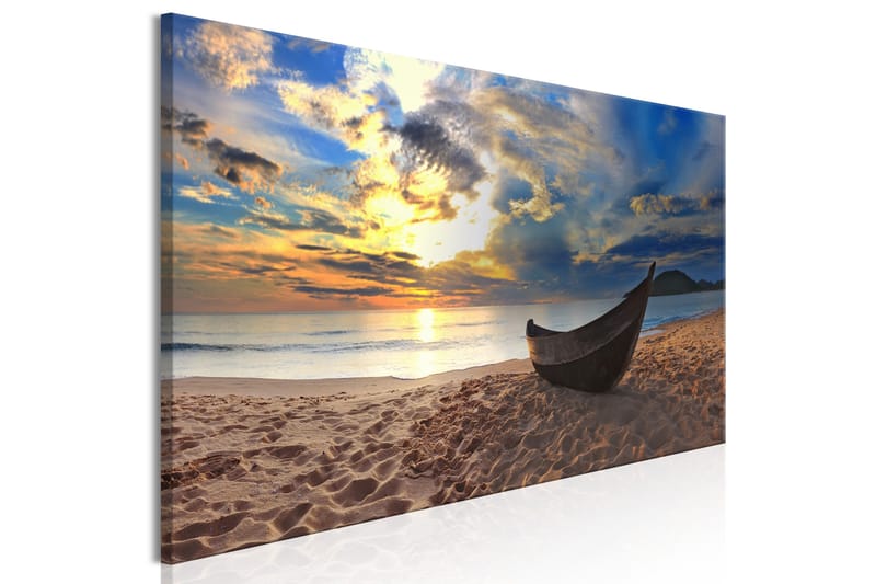 Tavla Boat on the Beach (1 Part) Narrow 120x40 - Artgeist sp. z o. o. - Inredning - Tavlor & konst - Canvastavlor