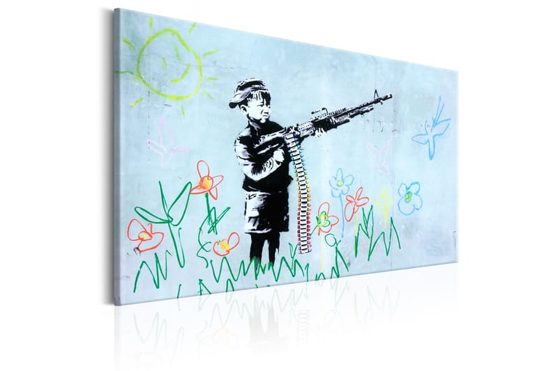 Tavla Boy with Gun by Banksy 120x80 - Inredning - Tavlor & konst - Canvastavlor