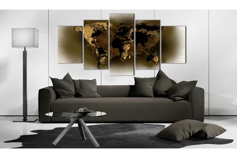 Tavla Brass Continents 200x100 - Artgeist sp. z o. o. - Inredning - Tavlor & konst - Canvastavlor