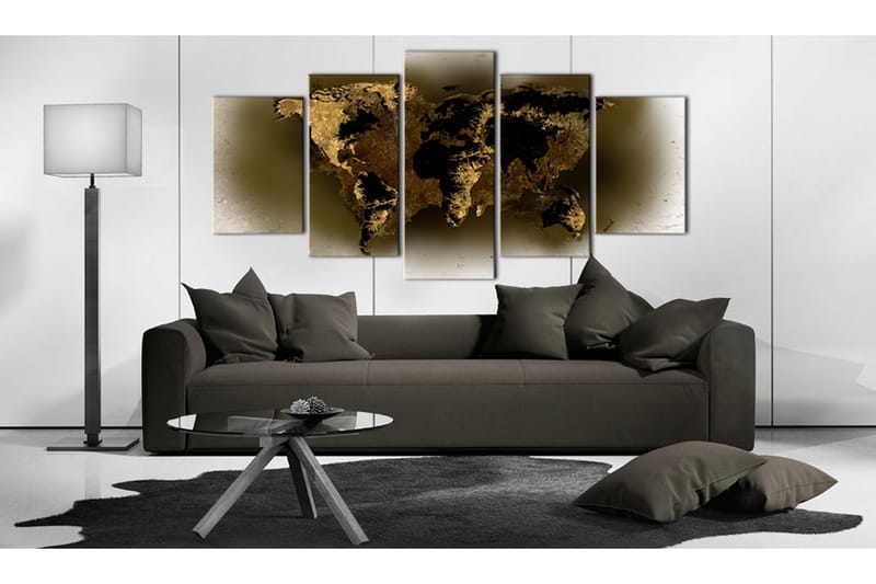 Tavla Brass Continents 200x100 - Artgeist sp. z o. o. - Inredning - Tavlor & konst - Canvastavlor