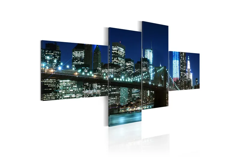 Tavla Brooklyn Bridge Illuminated At Night 200x90, Artgeist sp. z o. o.