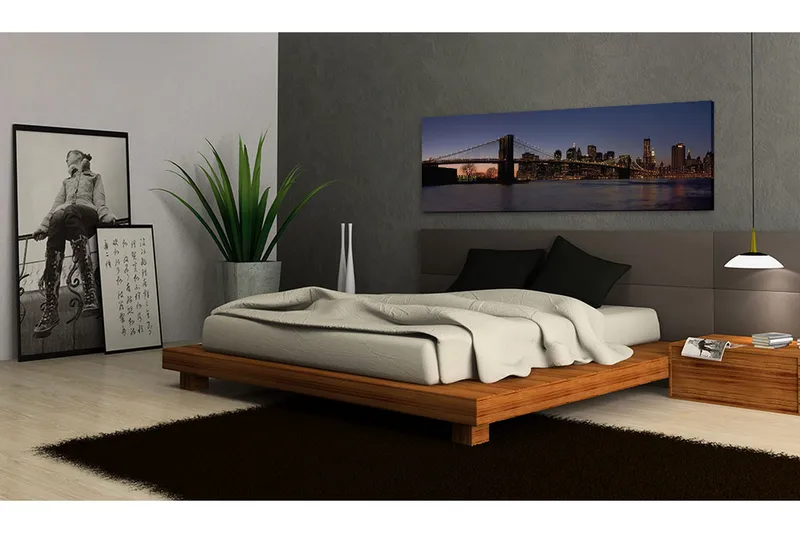 Tavla Brooklyn Bridge Panorama 120x40 - Artgeist sp. z o. o. - Inredning - Tavlor & konst - Canvastavlor