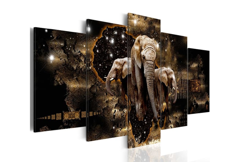 Tavla Brown Elephants 200x100 - Artgeist sp. z o. o. - Inredning - Tavlor & konst - Canvastavlor