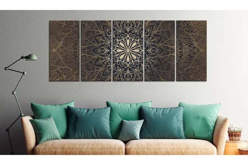 Tavla Brown Mandala 200x80 - Artgeist sp. z o. o. - Inredning - Tavlor & konst - Canvastavlor