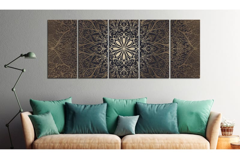 Tavla Brown Mandala 225x90 - Artgeist sp. z o. o. - Inredning - Tavlor & konst - Canvastavlor
