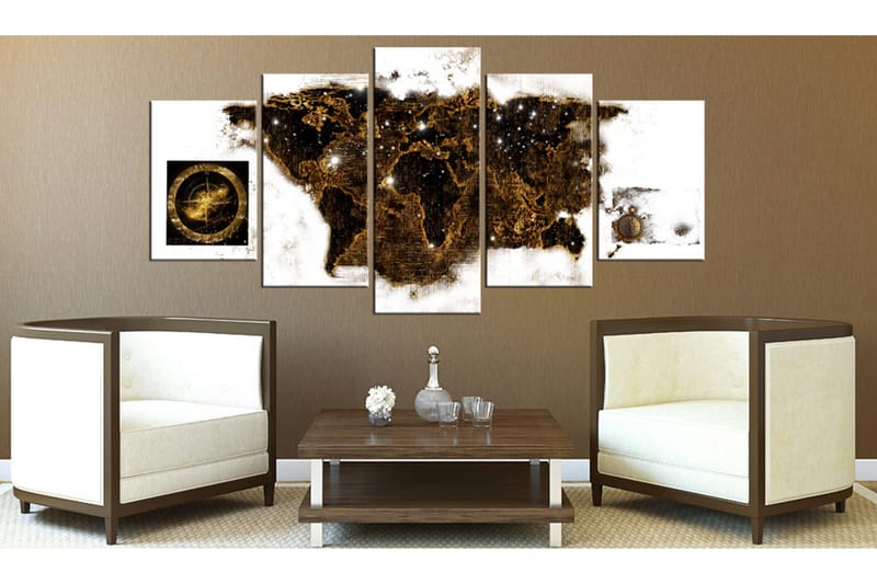 Tavla Brown Map 100x50 - Artgeist sp. z o. o. - Inredning - Tavlor & konst - Canvastavlor