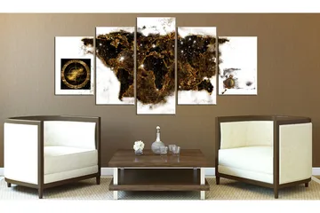 Tavla Brown Map 200x100 - Artgeist sp. z o. o. - Inredning - Tavlor & konst - Canvastavlor