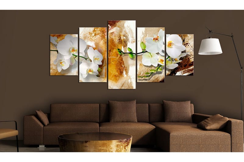 Tavla Brown Paint And Orchid 100x50 - Artgeist sp. z o. o. - Inredning - Tavlor & konst - Canvastavlor