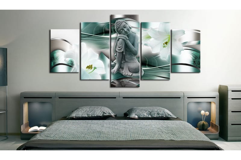 Tavla Buddha And Lilies 100x50 - Artgeist sp. z o. o. - Inredning - Tavlor & konst - Canvastavlor