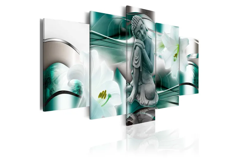 Tavla Buddha And Lilies 200x100, Artgeist sp. z o. o.