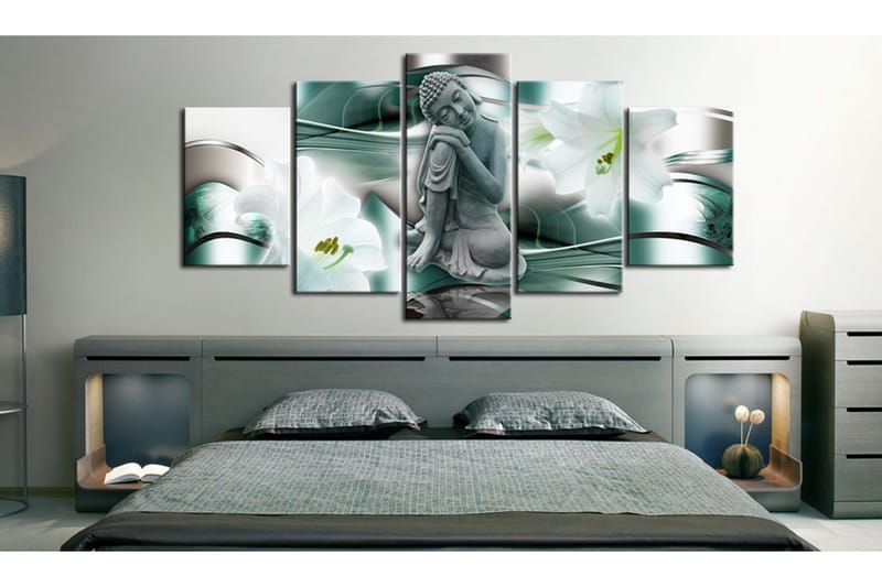 Tavla Buddha And Lilies 200x100 - Artgeist sp. z o. o. - Inredning - Tavlor & konst - Canvastavlor