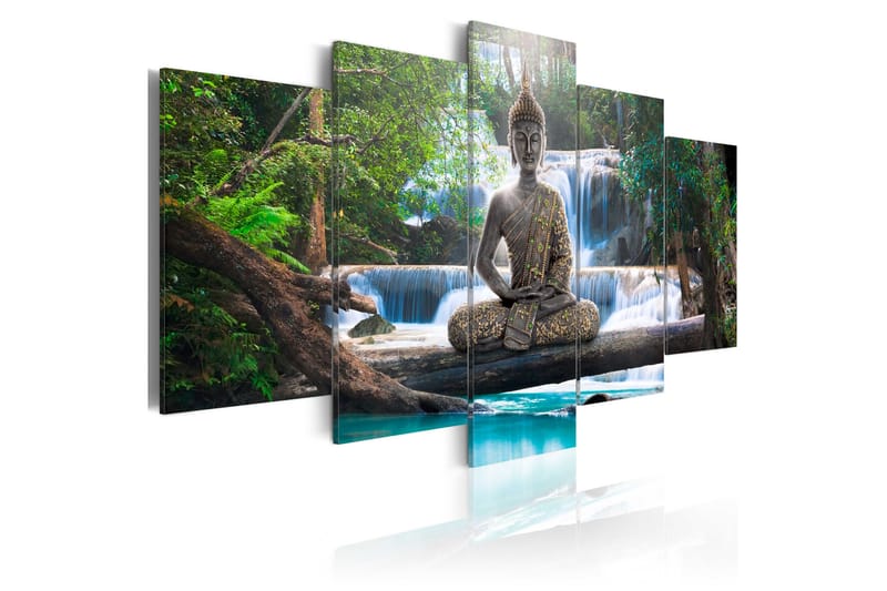 Tavla Buddha And Waterfall 100x50, Artgeist sp. z o. o.