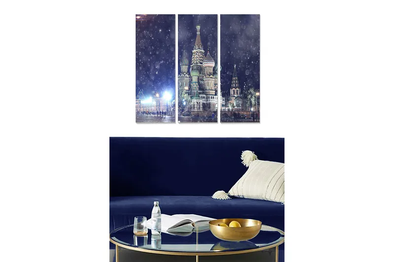 Tavla Building 3-pack Flerfärgad, 20x50 cm