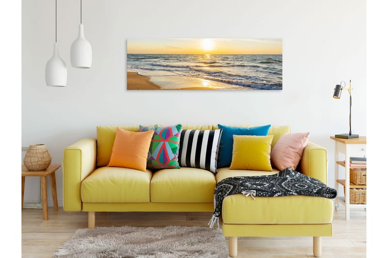 Tavla Calm Waves (1 Part) Narrow Golden 150x50 - Artgeist sp. z o. o. - Inredning - Tavlor & konst - Canvastavlor