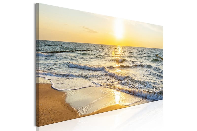 Tavla Calm Waves (1 Part) Narrow Golden 135x45 - Inredning - Tavlor & konst - Canvastavlor