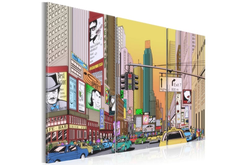 Tavla Cartoon city 90x60 - Artgeist sp. z o. o. - Inredning - Tavlor & konst - Canvastavlor