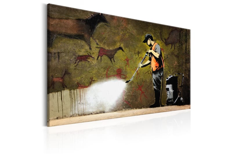 Tavla Cave Painting by Banksy 120x80 - Artgeist sp. z o. o. - Canvastavlor