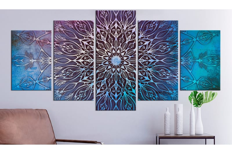 Tavla Center 5 Parts Wide Blue 100x50 - Artgeist sp. z o. o. - Inredning - Tavlor & konst - Canvastavlor