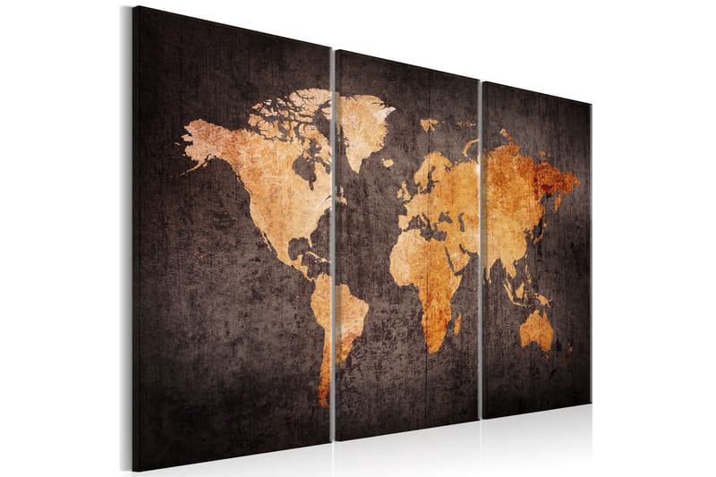Tavla Chestnut World Map 90x60 - Artgeist sp. z o. o. - Inredning - Tavlor & konst - Canvastavlor