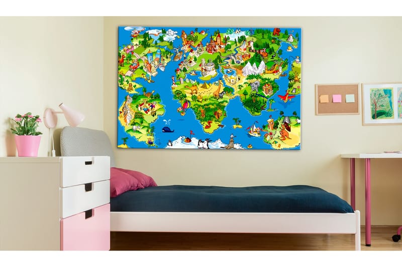 Tavla Children's Map (1 Part) Wide 120x80, Artgeist sp. z o. o.