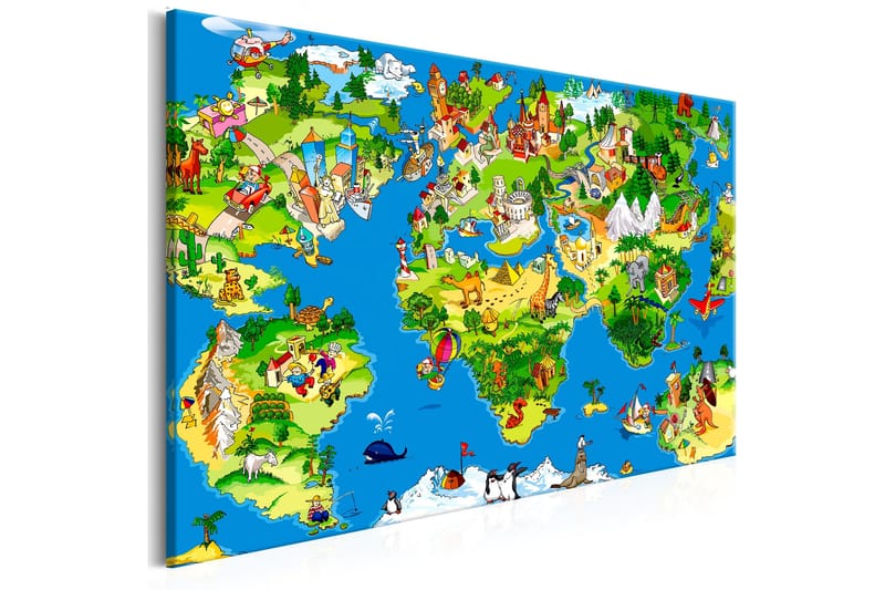 Tavla Children's Map (1 Part) Wide 120x80 - Artgeist sp. z o. o. - Inredning - Tavlor & konst - Canvastavlor