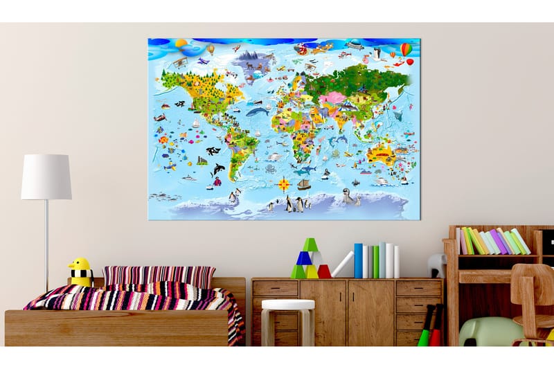 Tavla Children's Map: Colourful Travels 90x60, Artgeist sp. z o. o.