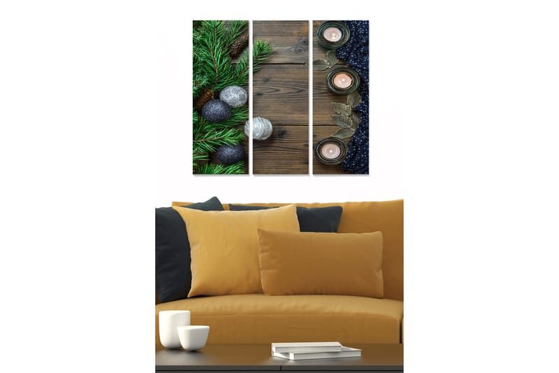 Tavla Christmas 3-pack Flerfärgad - 20x50 cm - Inredning - Tavlor & konst - Canvastavlor