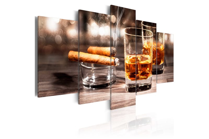 Tavla Cigar And Whiskey 200x100 - Artgeist sp. z o. o. - Canvastavlor