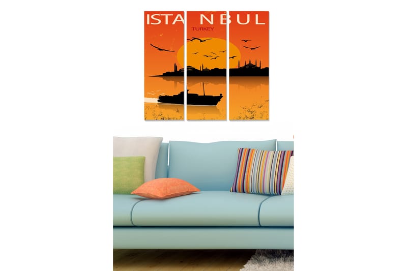 Tavla City 3-pack Flerfärgad - 20x50 cm - Inredning - Tavlor & konst - Canvastavlor