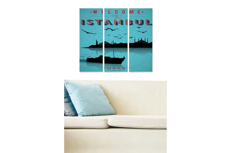 Tavla City 3-pack Flerfärgad - 20x50 cm - Inredning - Tavlor & konst - Canvastavlor