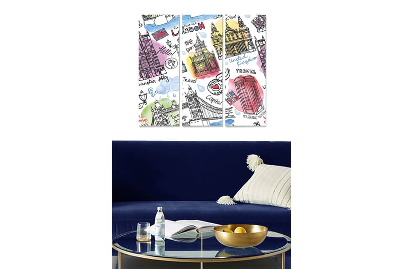 Tavla City 3-pack Flerfärgad - 20x50 cm - Inredning - Tavlor & konst - Canvastavlor
