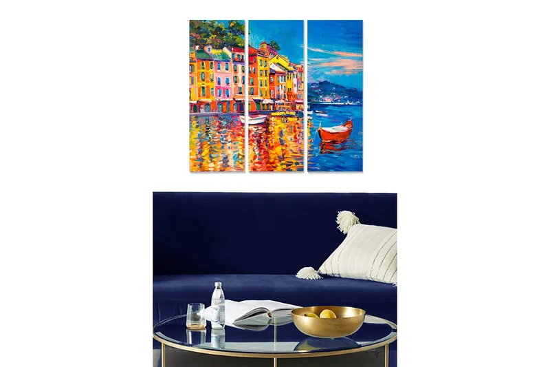 Tavla City 3-pack Flerfärgad - 20x50 cm - Inredning - Tavlor & konst - Canvastavlor