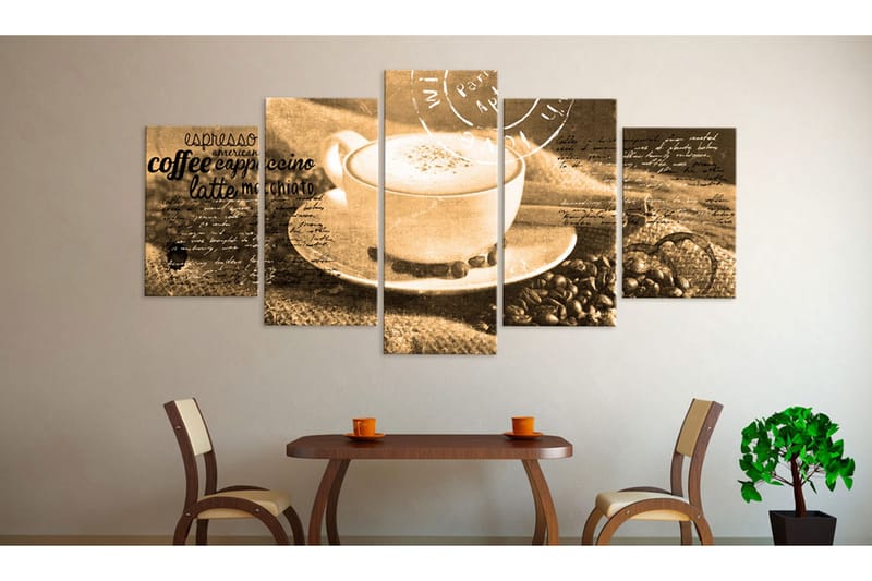 Tavla Coffe Espresso Cappuccino Latte 200x100 - Artgeist sp. z o. o. - Inredning - Tavlor & konst - Canvastavlor