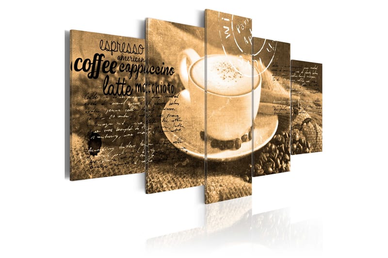 Tavla Coffe Espresso Cappuccino Latte 200x100 - Artgeist sp. z o. o. - Inredning - Tavlor & konst - Canvastavlor