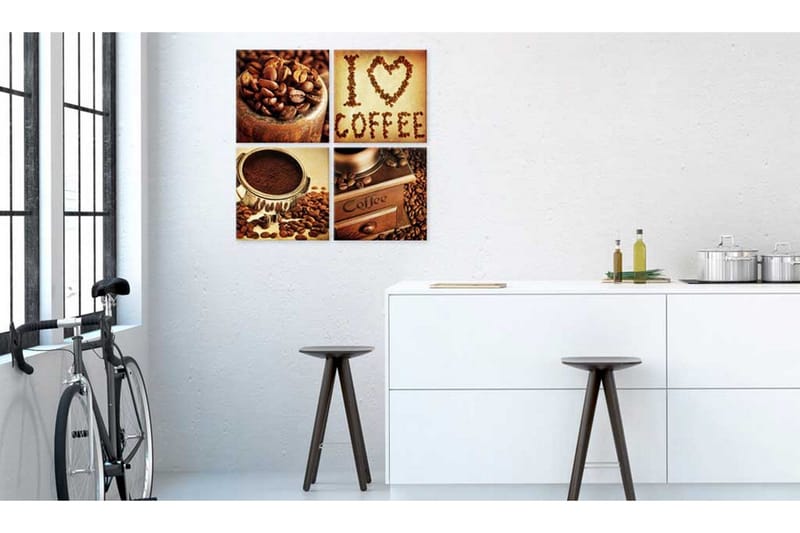 Tavla Coffee Pleasant Moments 80x80 - Artgeist sp. z o. o. - Inredning - Tavlor & konst - Canvastavlor