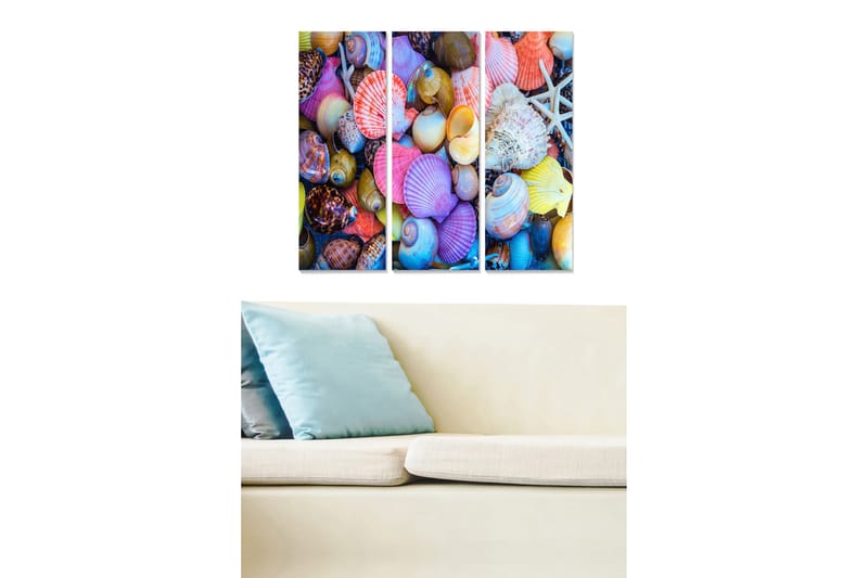 Tavla Colorful 3-pack Flerfärgad - 20x50 cm - Inredning - Tavlor & konst - Canvastavlor