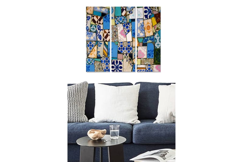 Tavla Colorful 3-pack Flerfärgad - 20x50 cm - Inredning - Tavlor & konst - Canvastavlor
