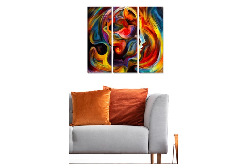 Tavla Colorful 3-pack Flerfärgad - 20x50 cm - Inredning - Tavlor & konst - Canvastavlor