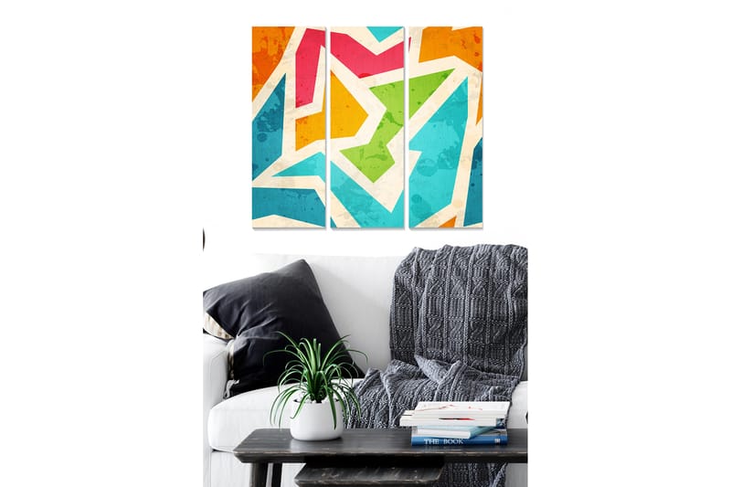 Tavla Colorful 3-pack Flerfärgad - 20x50 cm - Inredning - Tavlor & konst - Canvastavlor