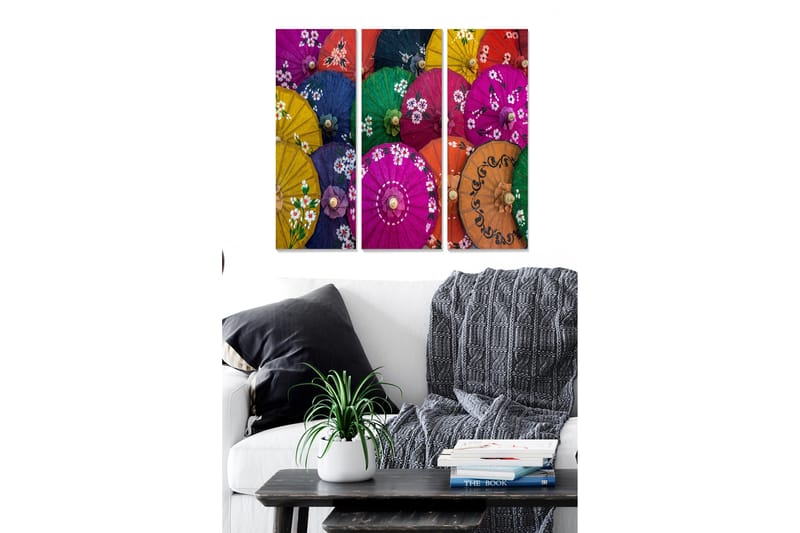 Tavla Colorful 3-pack Flerfärgad - 20x50 cm - Inredning - Tavlor & konst - Canvastavlor