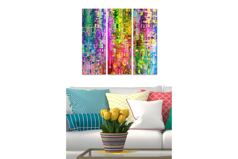 Tavla Colorful 3-pack Flerfärgad - 20x50 cm - Inredning - Tavlor & konst - Canvastavlor