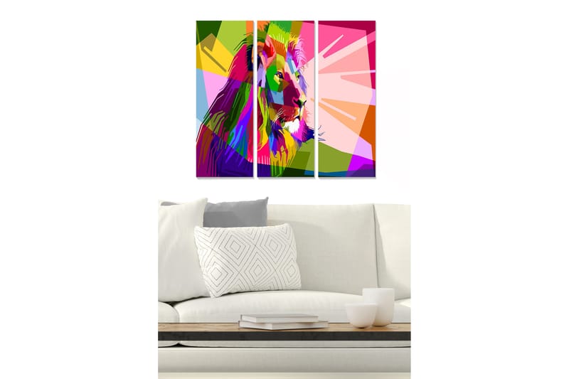 Tavla Colorful 3-pack Flerfärgad - 20x50 cm - Inredning - Tavlor & konst - Canvastavlor
