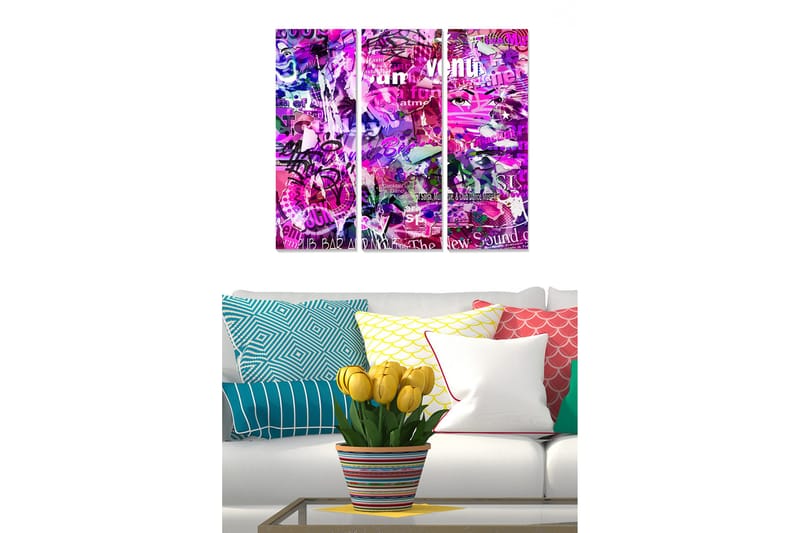 Tavla Colorful 3-pack Flerfärgad - 20x50 cm - Inredning - Tavlor & konst - Canvastavlor