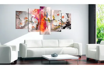 Tavla Colorful Background And Orchids 200x100 - Artgeist sp. z o. o. - Inredning - Tavlor & konst - Canvastavlor