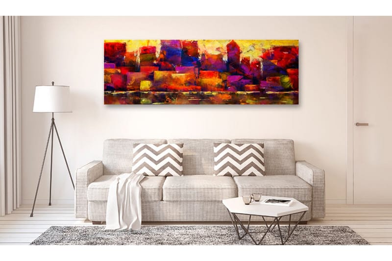 Tavla Colourful City Skyline 135x45 - Artgeist sp. z o. o. - Inredning - Tavlor & konst - Canvastavlor