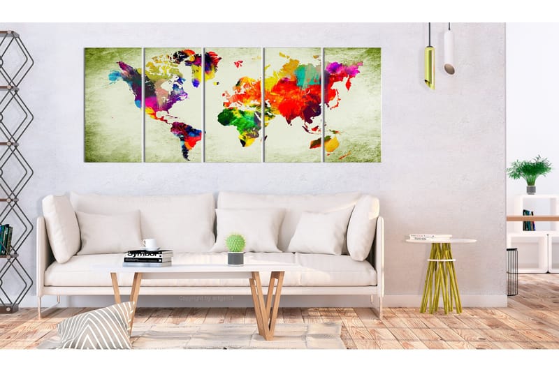 Tavla Colourful Continents 225x90 - Artgeist sp. z o. o. - Inredning - Tavlor & konst - Canvastavlor