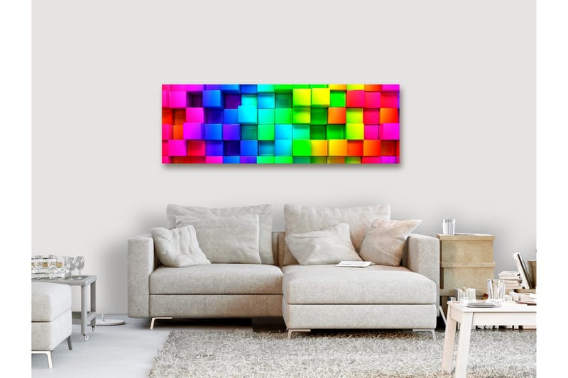 Tavla Colourful Cubes (1 Part) Narrow 150x50, Artgeist sp. z o. o.