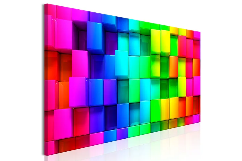 Tavla Colourful Cubes (1 Part) Narrow 135x45 - Artgeist sp. z o. o. - Inredning - Tavlor & konst - Canvastavlor