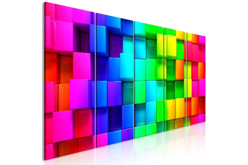 Tavla Colourful Cubes 5 Parts Narrow 200x80, Artgeist sp. z o. o.