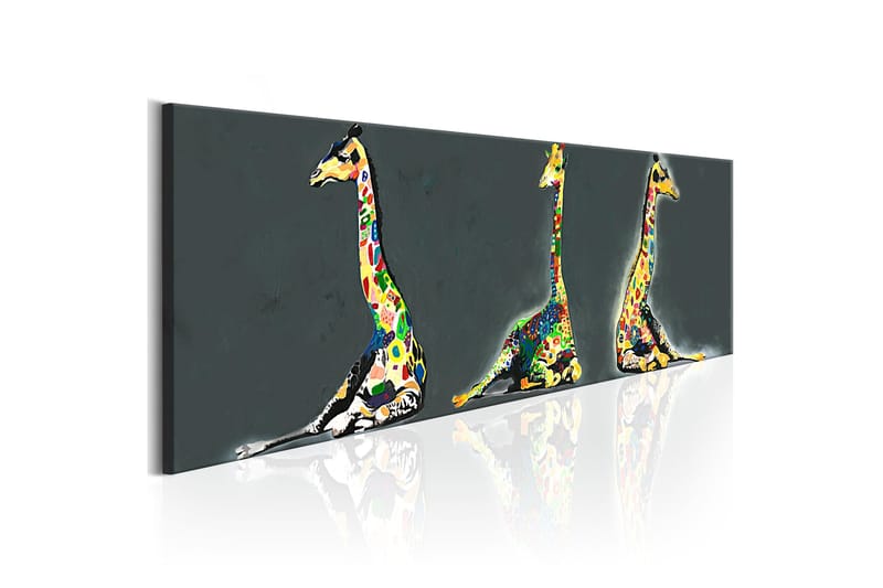 Tavla Colourful Giraffes 120x40 - Inredning - Tavlor & konst - Canvastavlor
